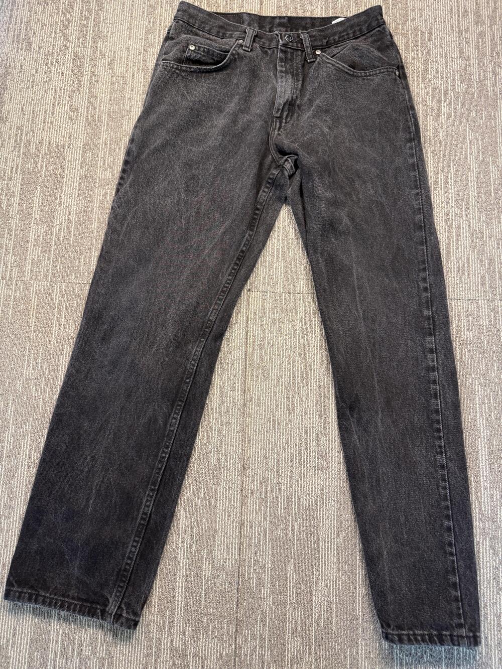 Wrangler Jeans Mens 30x30 Gray Charcoal Wash Relaxed Straight Leg Denim Pants